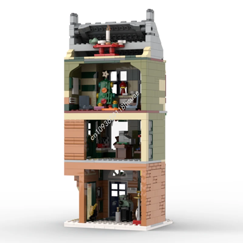 749 шт. MOC праздничная модель основной улицы, строительные блоки, архитектурные игрушки, детские сборные образовательные рождественские подарки (art.: 3920d2df48666) - 3920d2df48666