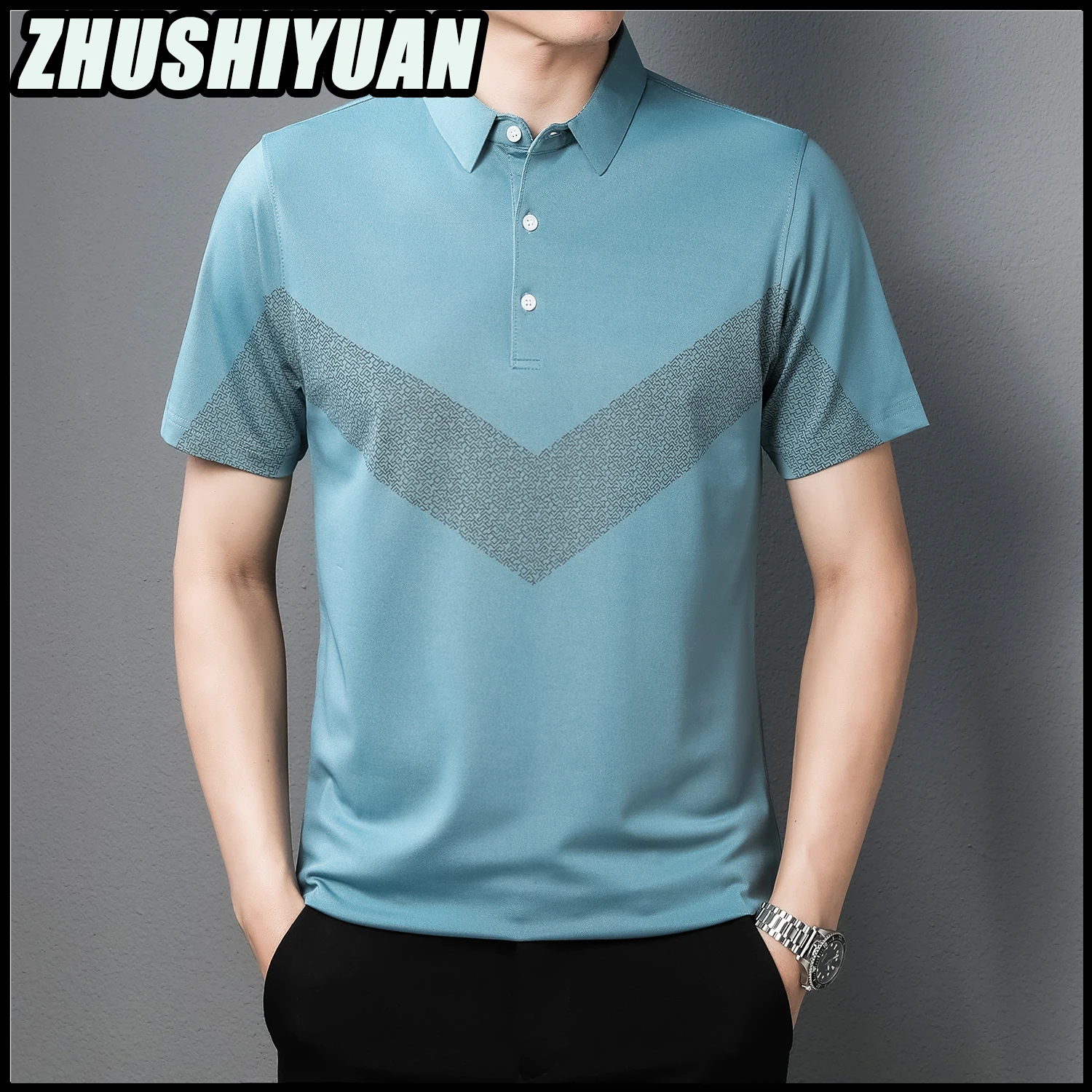 

TOP Quality Silky Polo Shirts Korea Fashion 2023 Summer Handsome Men Clothing Luxury Designer Vintage Casual Lapel Trend T-shirt