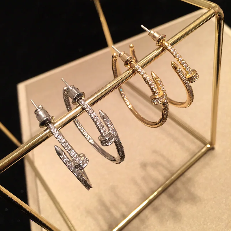 Геометрические серьги для ногтей, серебро 925 пробы, женские серьги, серьги с бриллиантами для женщин, ювелирные изделия, подарок, корейские м...