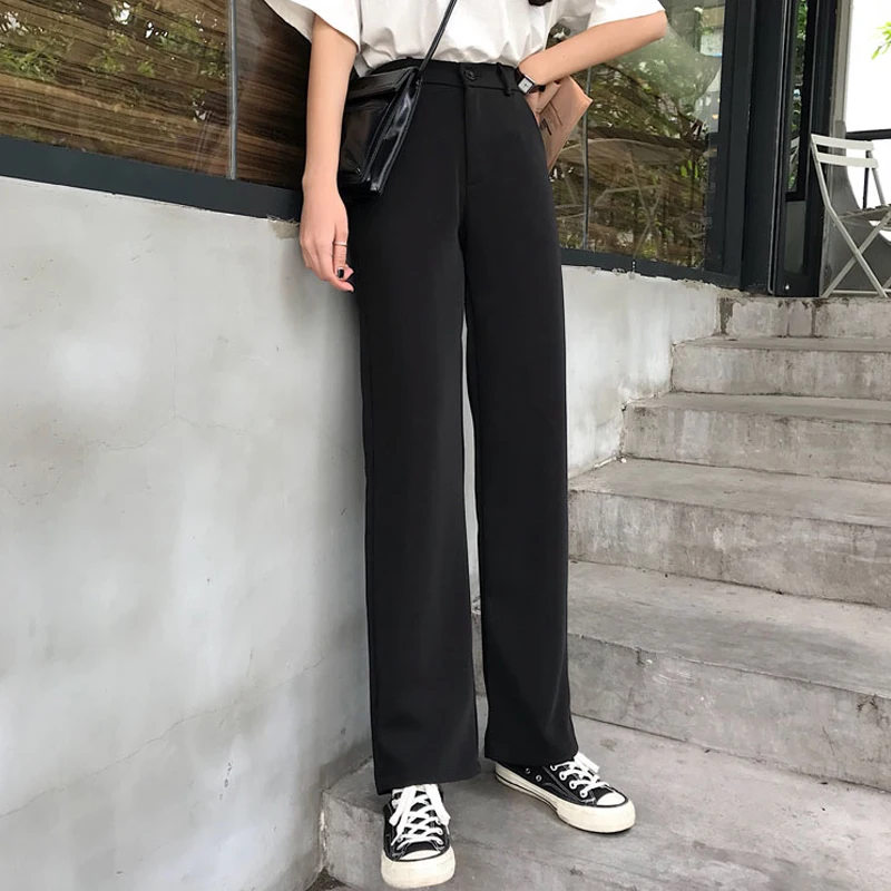 

2022 New High Waisted Jeans for Women Straight Beige Wide Leg Denim Pants Streetwear Casual Pockets Female Long Trousers