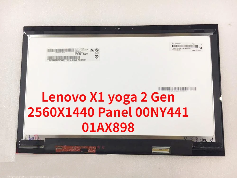 

Сенсорный экран 14,0 дюйма для ноутбука Lenovo X1 yoga 2 Gen 2560X1440, панель 00NY441 01AX898, сменный ЖК-экран с цифровым преобразователем