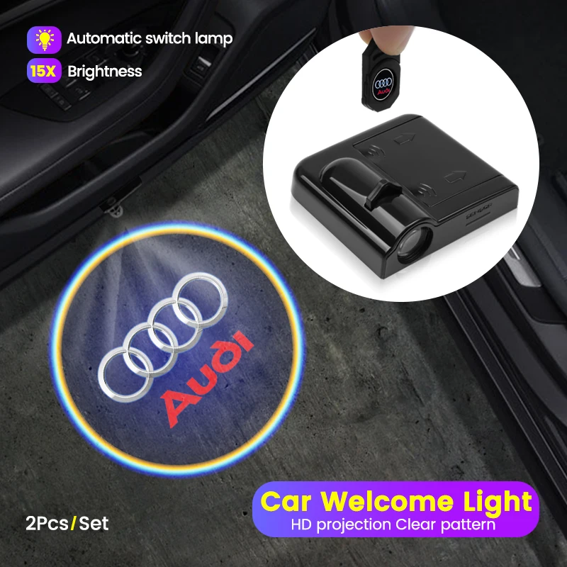 1/2 шт. автомобильная Беспроводная Светодиодная лампа для Audi SLine Q3 Q5 Q7 RS3 RS4 A3 A4 B5 B7 B9