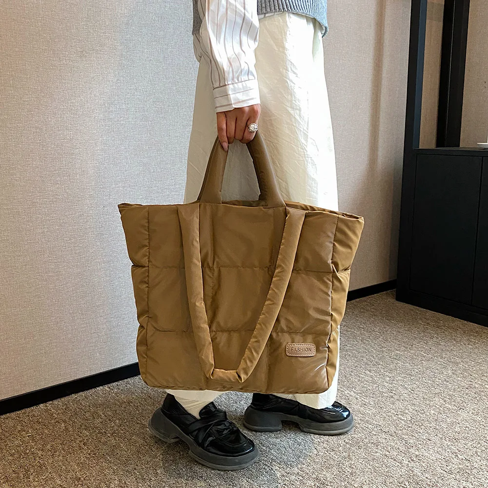 Женская сумка-тоут с подкладкой однотонная стеганая дамская сумочка в клетку