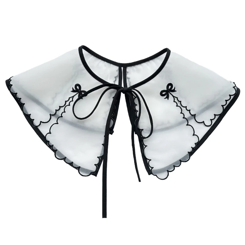 Новый стиль женский накладной воротник для девочек накидка с бантом съемный