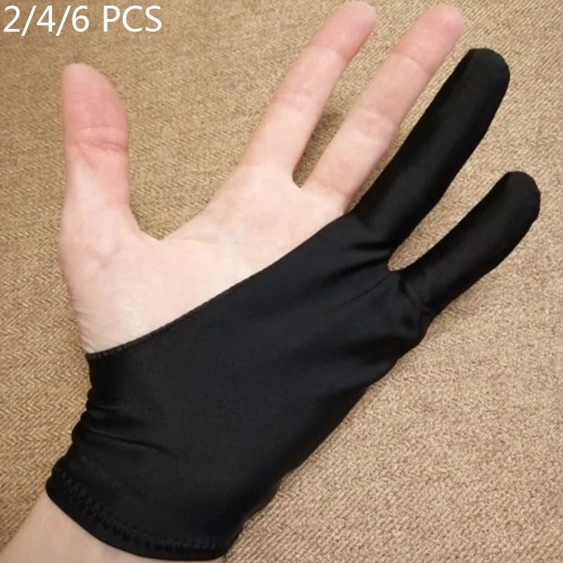 Перчатки для рисования с защитой от загрязнений черные цифровые планшеты двумя