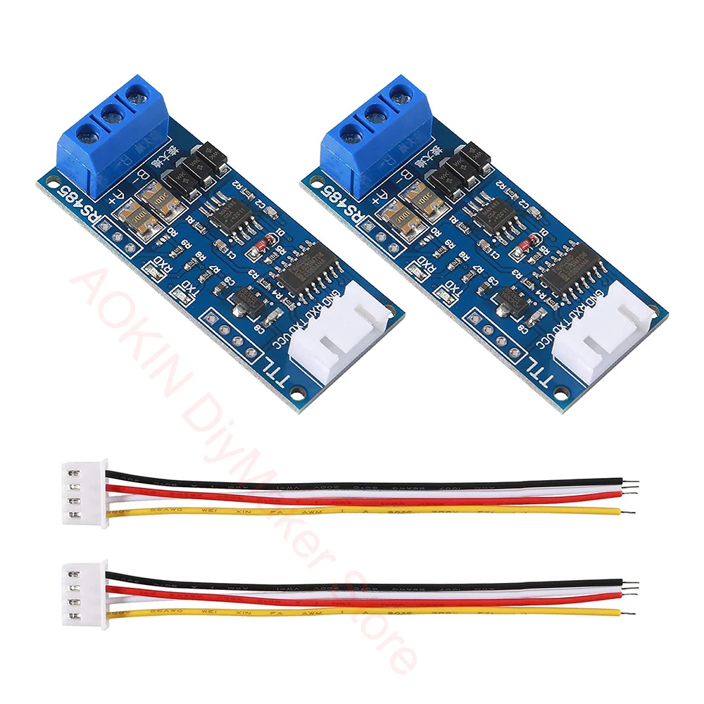 

2 Pack TTL to RS485 Adapter Module TTL Signal Single Chip Serial Port Level Converter Borad with RXD TXD Indicator