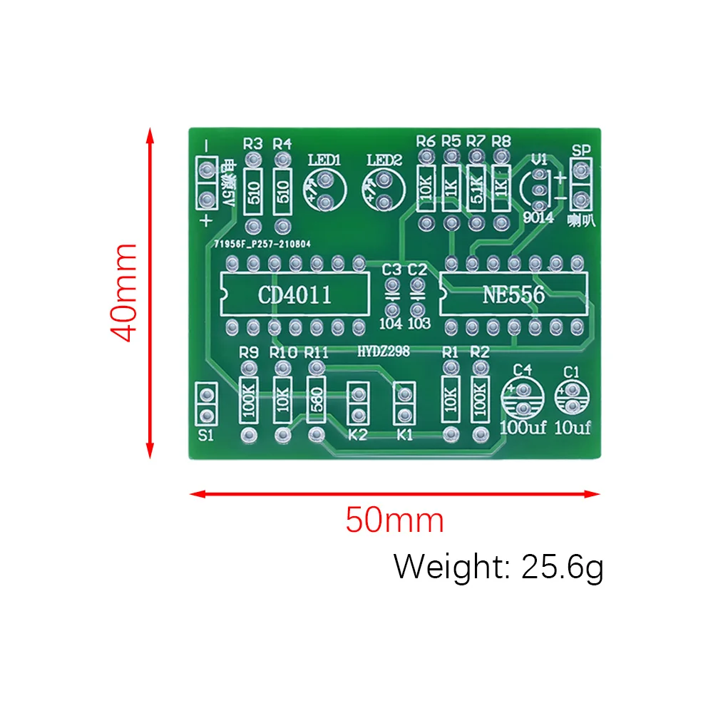 Dual way burglar alarm kit 120 ambulance alarm sound student principle experiment training CD4011 circuit board NE556 chip images - 6