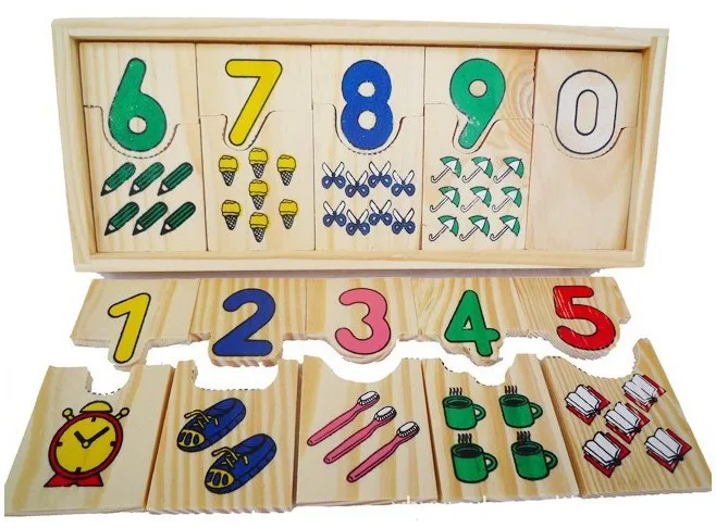 

2021 Math Toys Digital Shape Pairing Learning Preschool Counting Board Kids Educational Montessori Wooden Toy for Children Gift