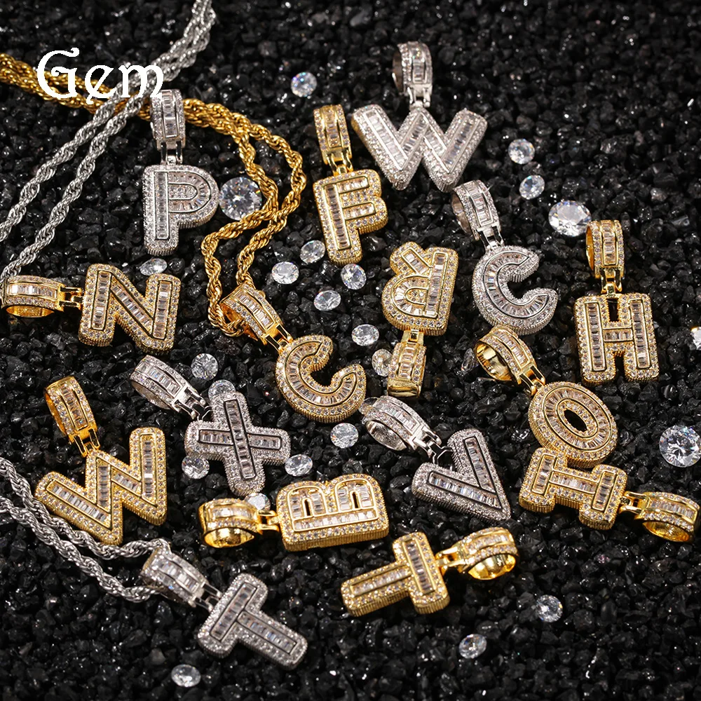 

2022 New In Zircon AAA+ Classic Letter Shape Hip Hop Punk 3mm Twist Chain For Men 24inch Pendant Necklaces Jewelry Free Shipping