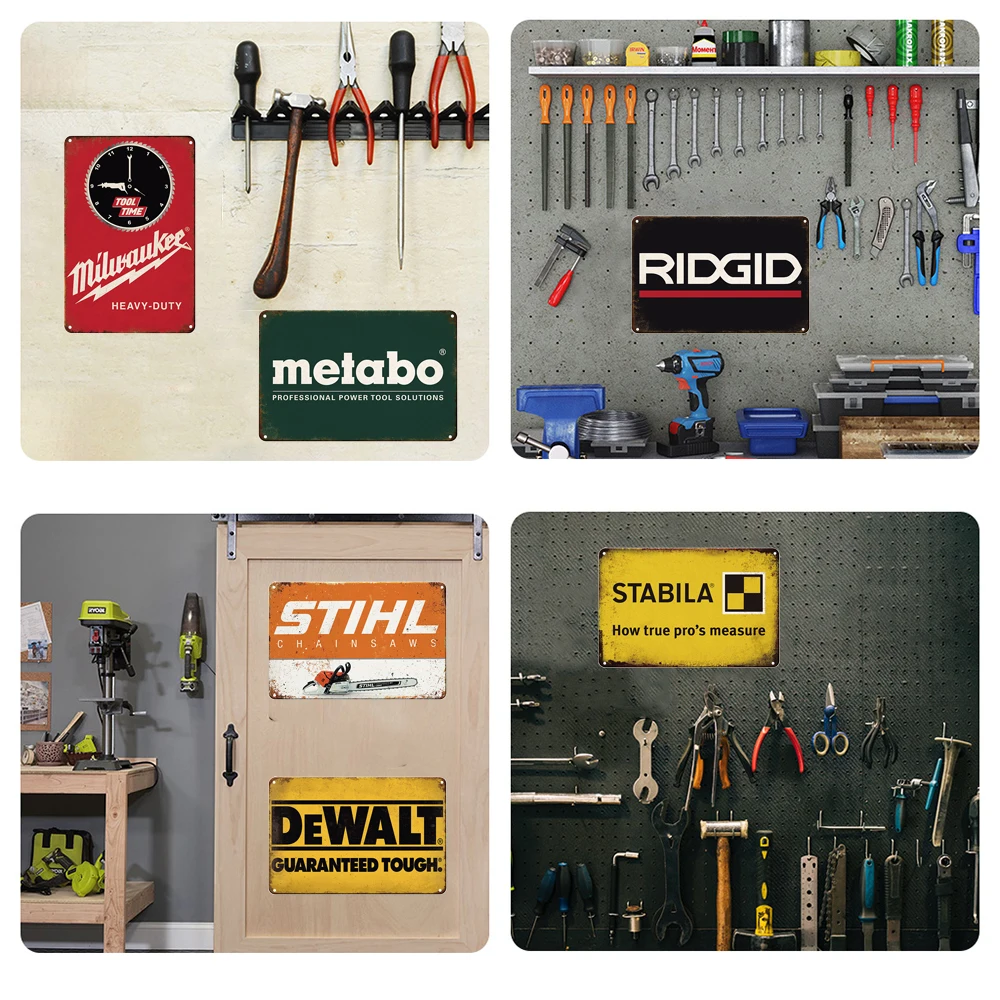 Ретро винтажный металлический налет инструмент Dewalt жестяной знак металлическая