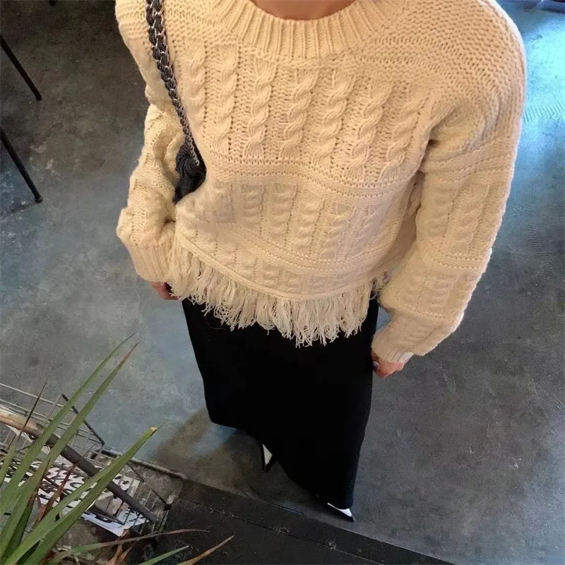 

Женский свободный свитер контрастных цветов, Осень-зима 2022