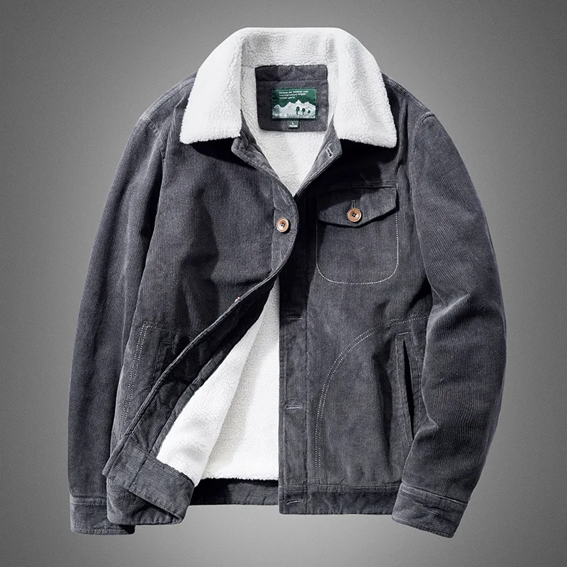 

Winter Military Jackets Men Warm Corduroy Jacket Men Cotton Thick Coat Mens Casual Wool Liner Plus Size Jacket Overcoats
