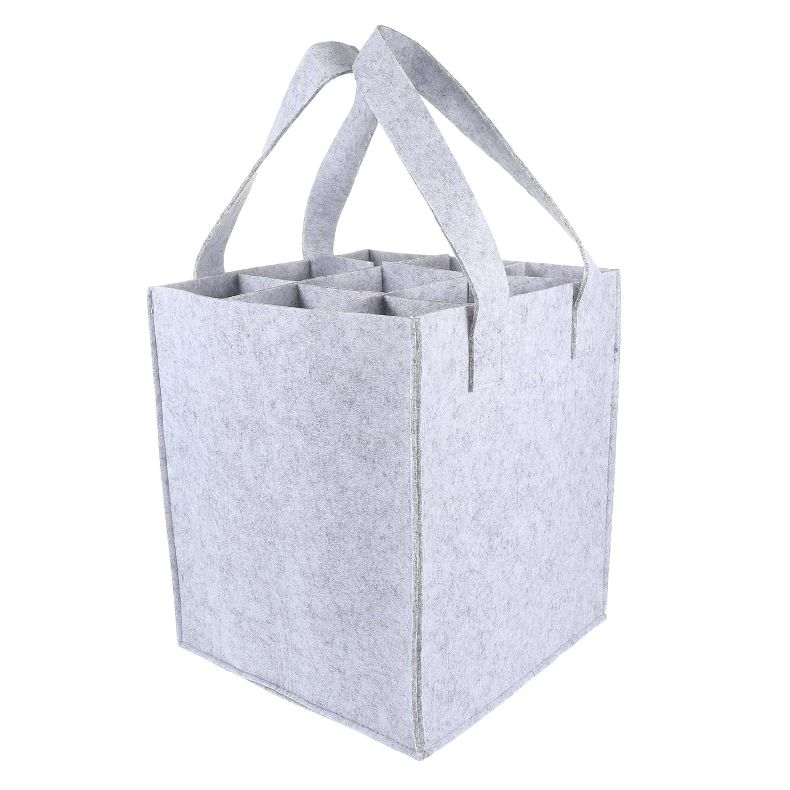 

Bottlecarrier Tote Bagsdecor Travel Cover Felt Gifts Divided Insulated Party Storage Small Women Basketsbottles Grocery Box Red