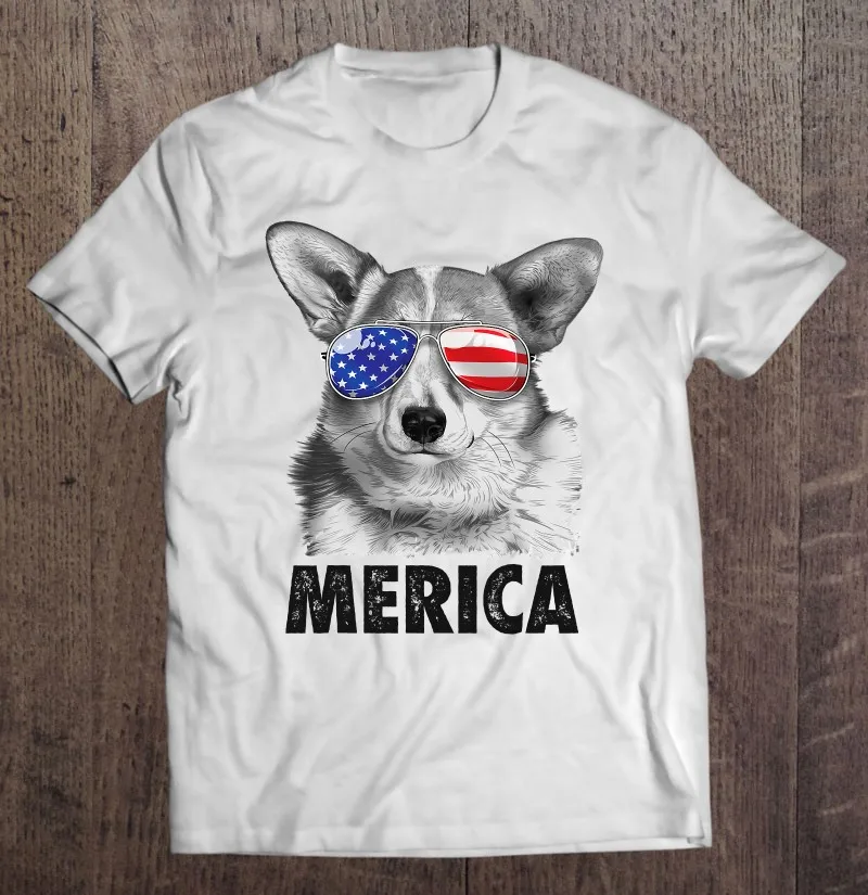 

Футболка Corgi с американским флагом США для мужчин и женщин