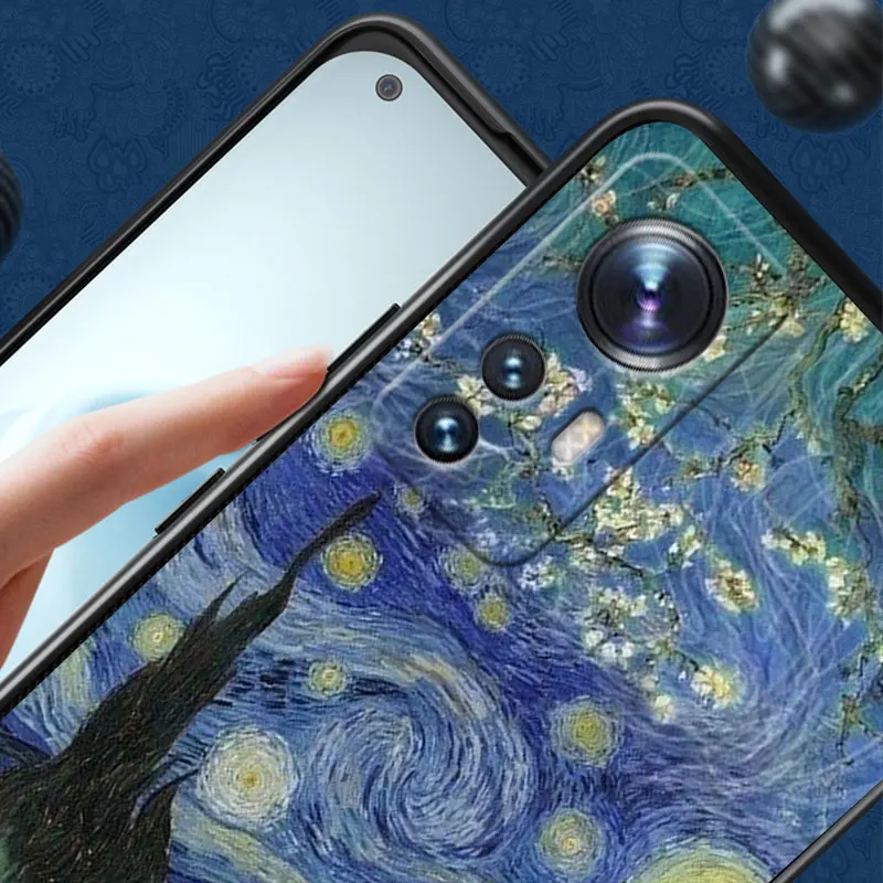 Чехол с рисунком Ван Гога для Xiaomi Mi 10 12X 12S 12 Pro 11 Lite 10T 11X 11i 11T 10S 11 Ultra 11T, черный мягкий чехол (art.: 3920bf03db018) - 3920bf03db018