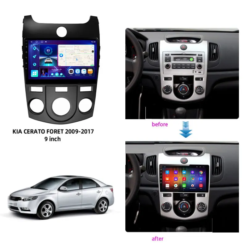 $102.99 JUSTNAVI QT10 8G 128G Android 10 Car Radio Video Player For KIA Forte Cerato 2 Porte koup 2008 - 2014 Auto GPS Stereo Head Unit