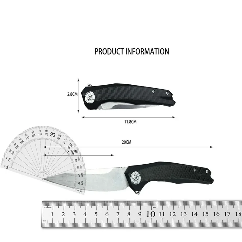 ZT 0707 Складной Нож D2 Стальное Лезвие С Ручкой Из Углеродного Волокна Открытый
