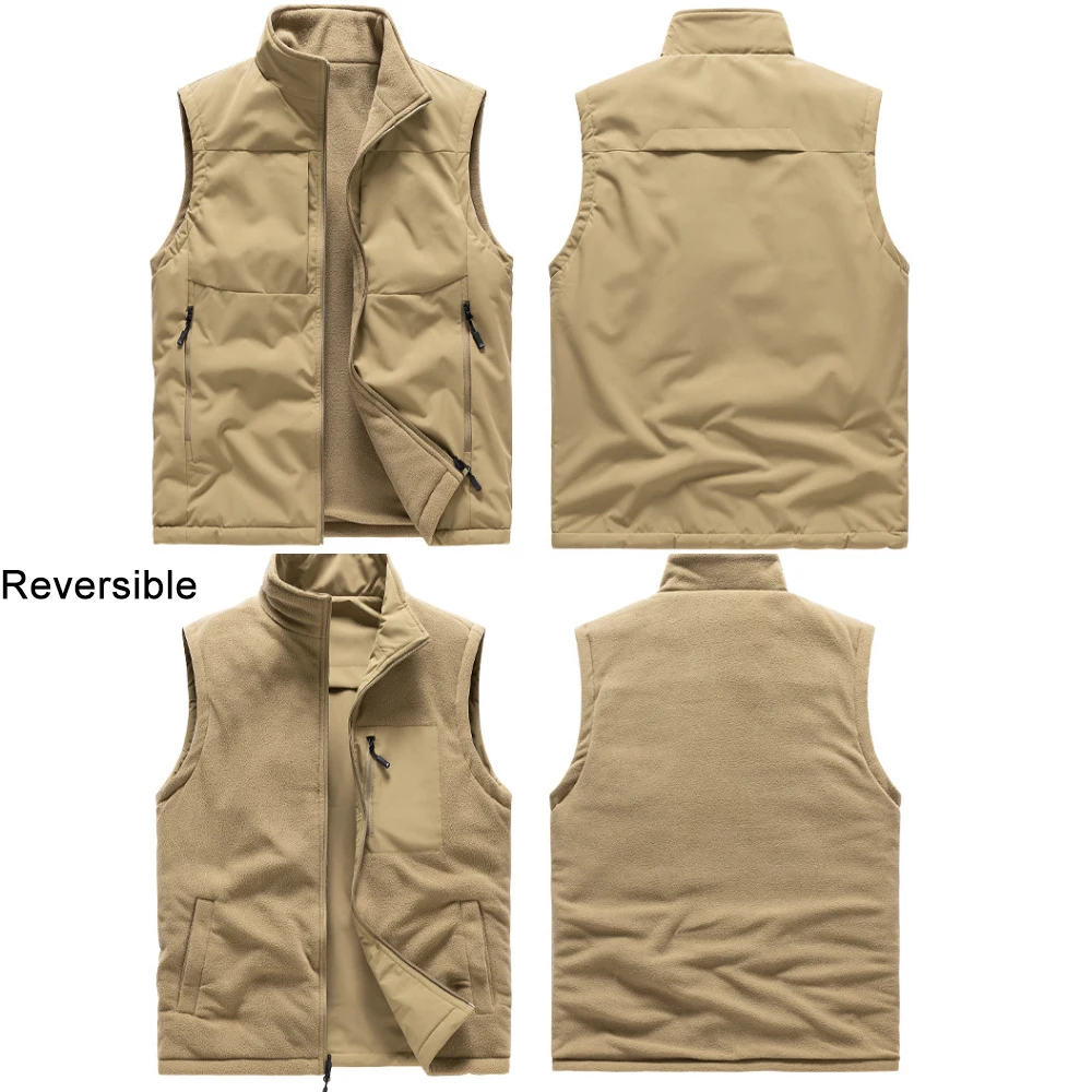 Мужская повседневная куртка с двусторонней подкладкой и воротником-стойкой