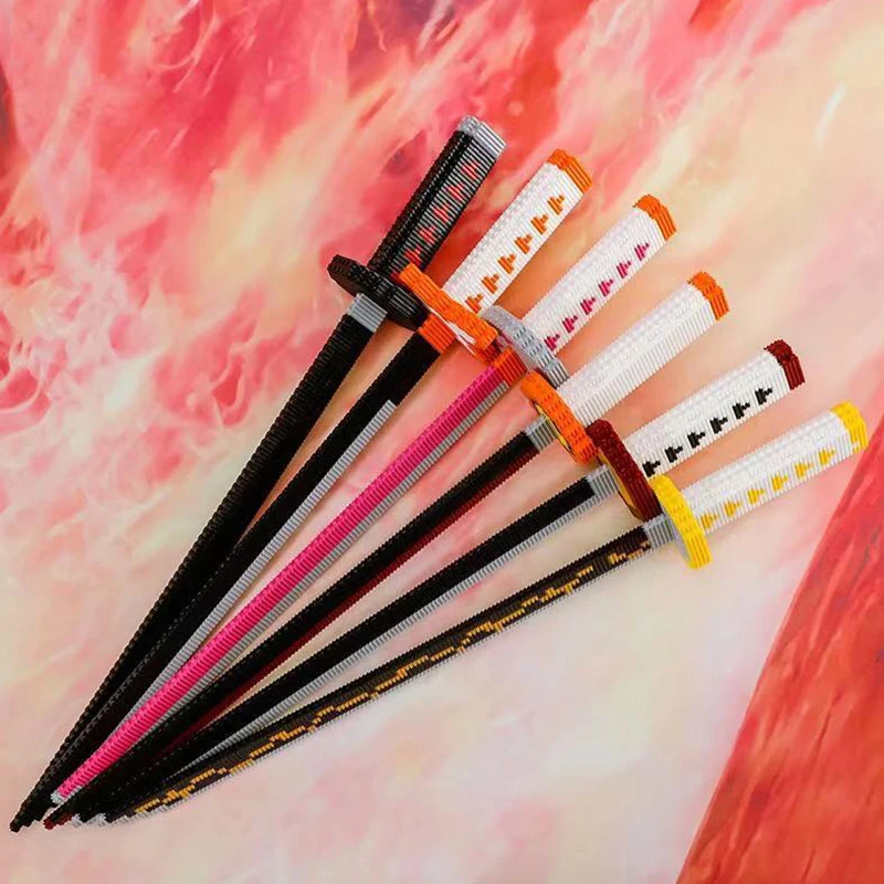 Конструктор с алмазными блоками рассекающий демонов мультяшный аниме Nezuko Tanjirou