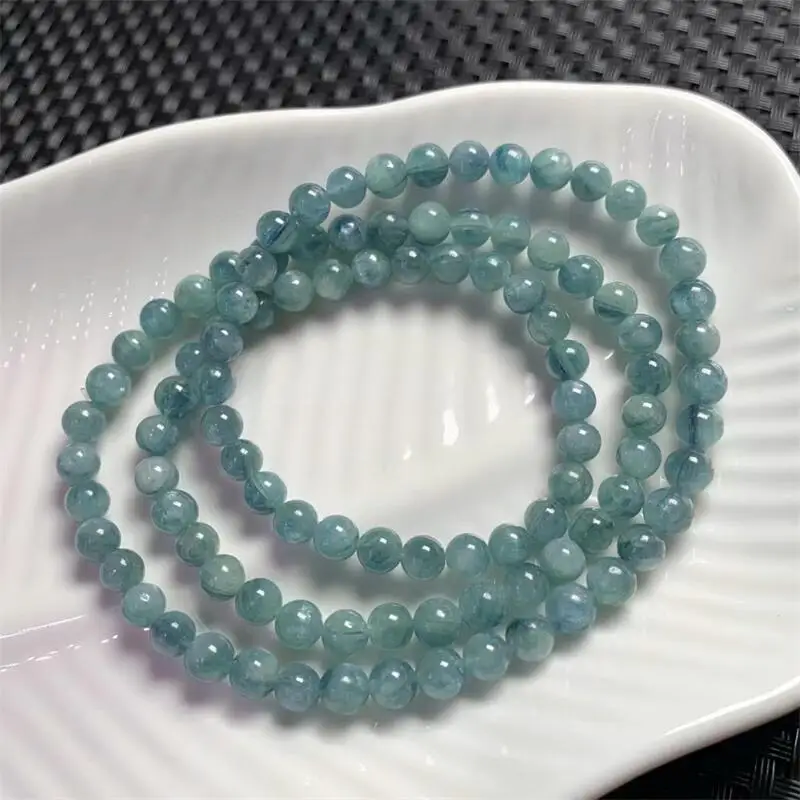 5 6 мм натуральный зеленый кианит тройной круг браслет женский целебный