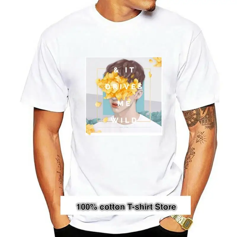 

Robeni-Camiseta blanca lisa de algodón para hombre, ropa con estampado de "Troye Sivan Wild Blue newwor", Top