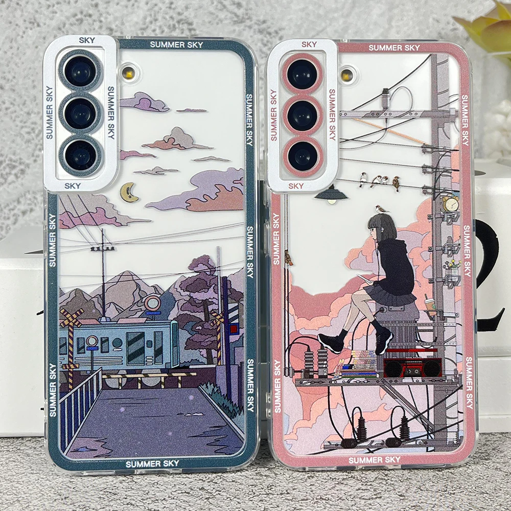 Summer Sky Case For Samsung Galaxy S20 S21 S22 S23 Plus FE Ultra Soft Cover