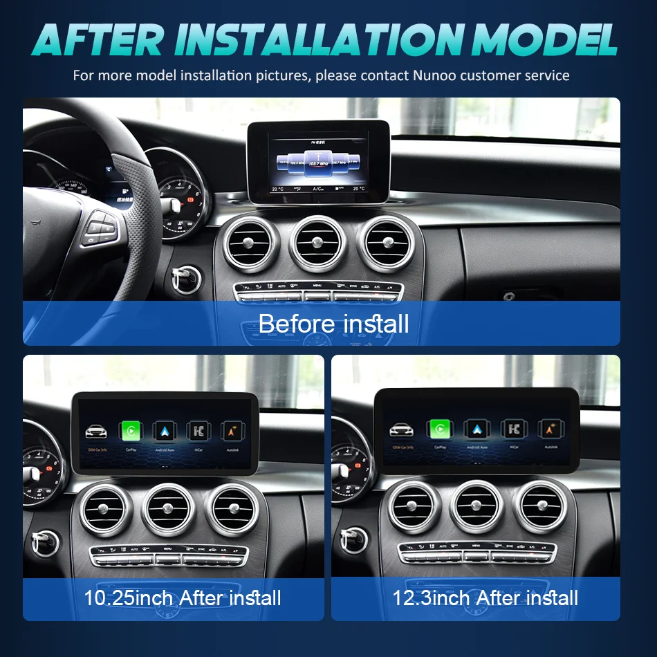 Сенсорный экран с поддержкой Linux, CarPlay и Android Auto для Mercedes Benz C, GLC, V, A, GLA, CLA классов W176, X156, C117, W205, C253, W446. Автомагнитола с Bluetooth и GPS. (art.: 3920ce54683bb) - 3920ce54683bb
