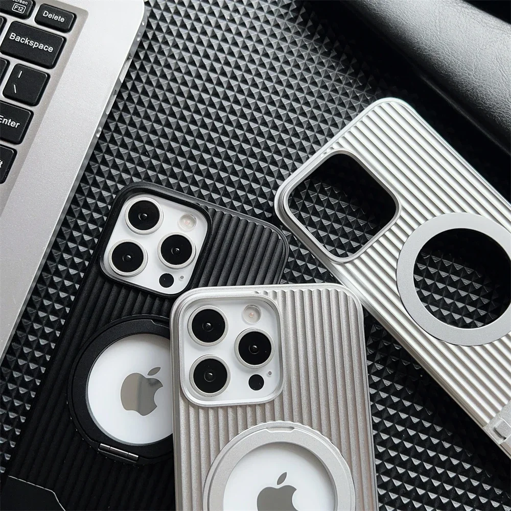 360 ° Металлический чехол для телефона с магнитным держателем iPhone 13 14 15 16 Pro Max Plus