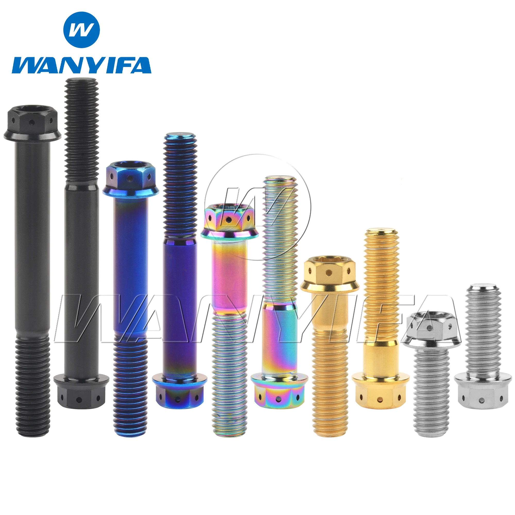 Титановый болт Wanyifa M10x20 25 30 35 40 45 50 55 60 65 70 75 80 85 90 мм Фланец с просверленными