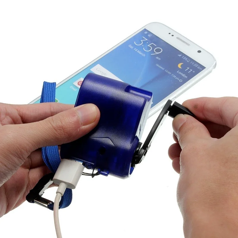 	Mini Charger Hand Crank USB Ph	