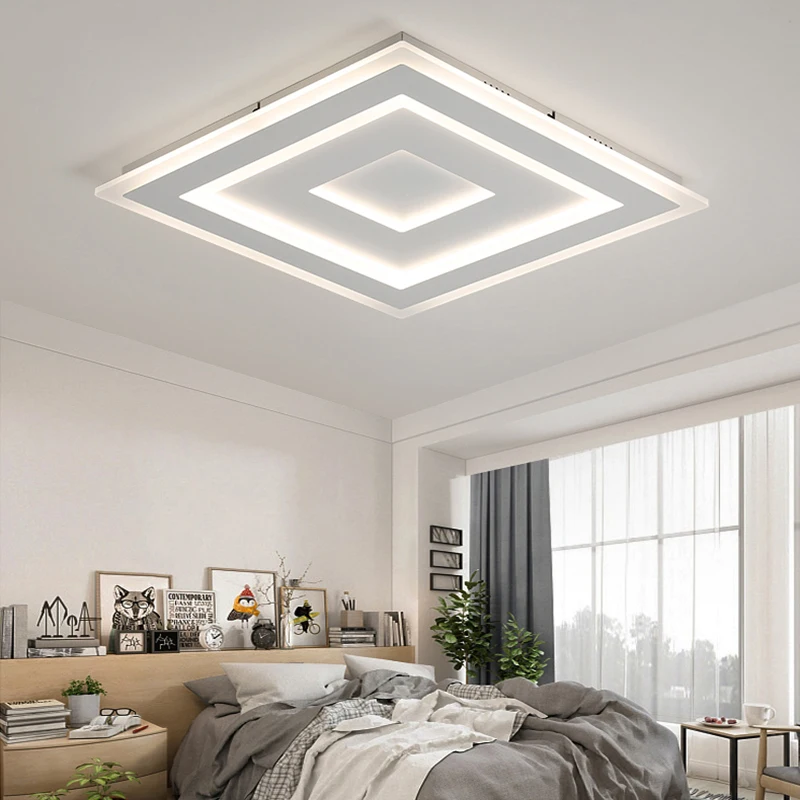 

LODOOO Modern Led Chandeliers For Bedroom Study Square Ultra-thin Kitchen Ceiling lights Cloakroom Balcony Ceiling Chandelier