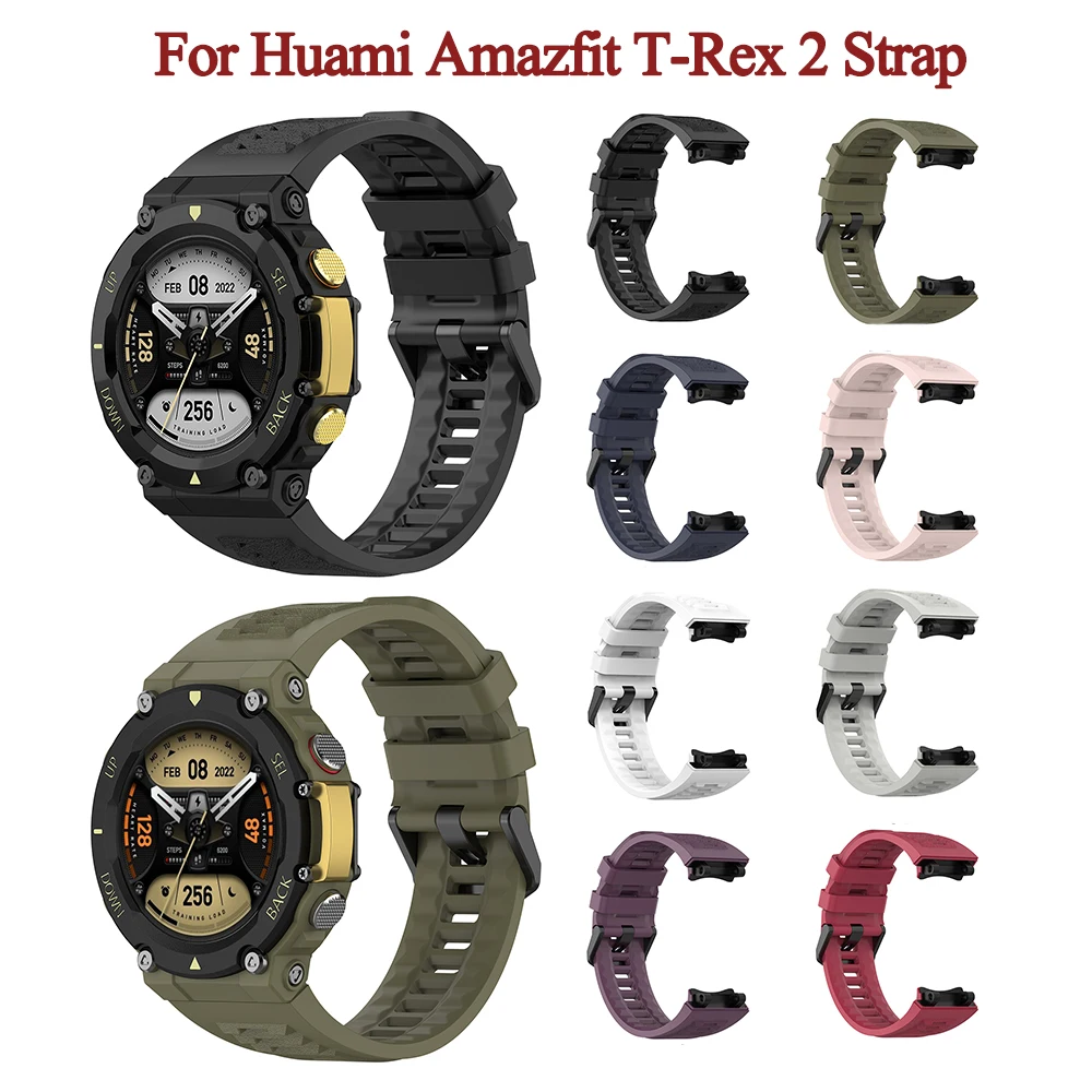 

Strap For Huami Amazfit T-REX 2 Smart Watch Silicone Band Women Men Bracelet For Amazfit T Rex 2 Wristband Accessories Correa