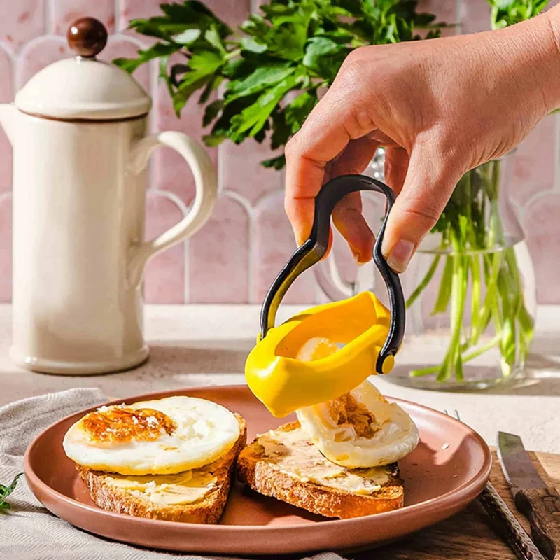 Egg Flipper Spatula Silicone Rings 2-In-1 Grip And Flip Pancake French Toast Omelet Making For Home