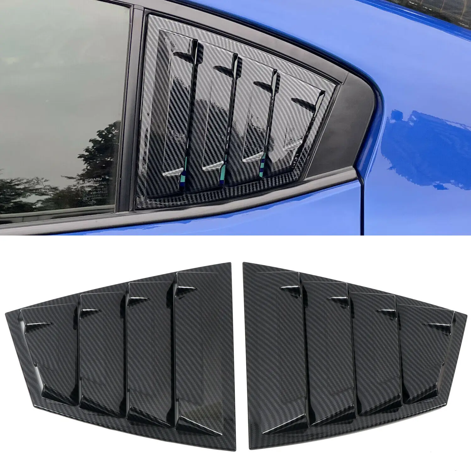 

Carbon Fiber Rear Window Louver Shutter Cover For Subaru WRX / WRX STI 2015-2021