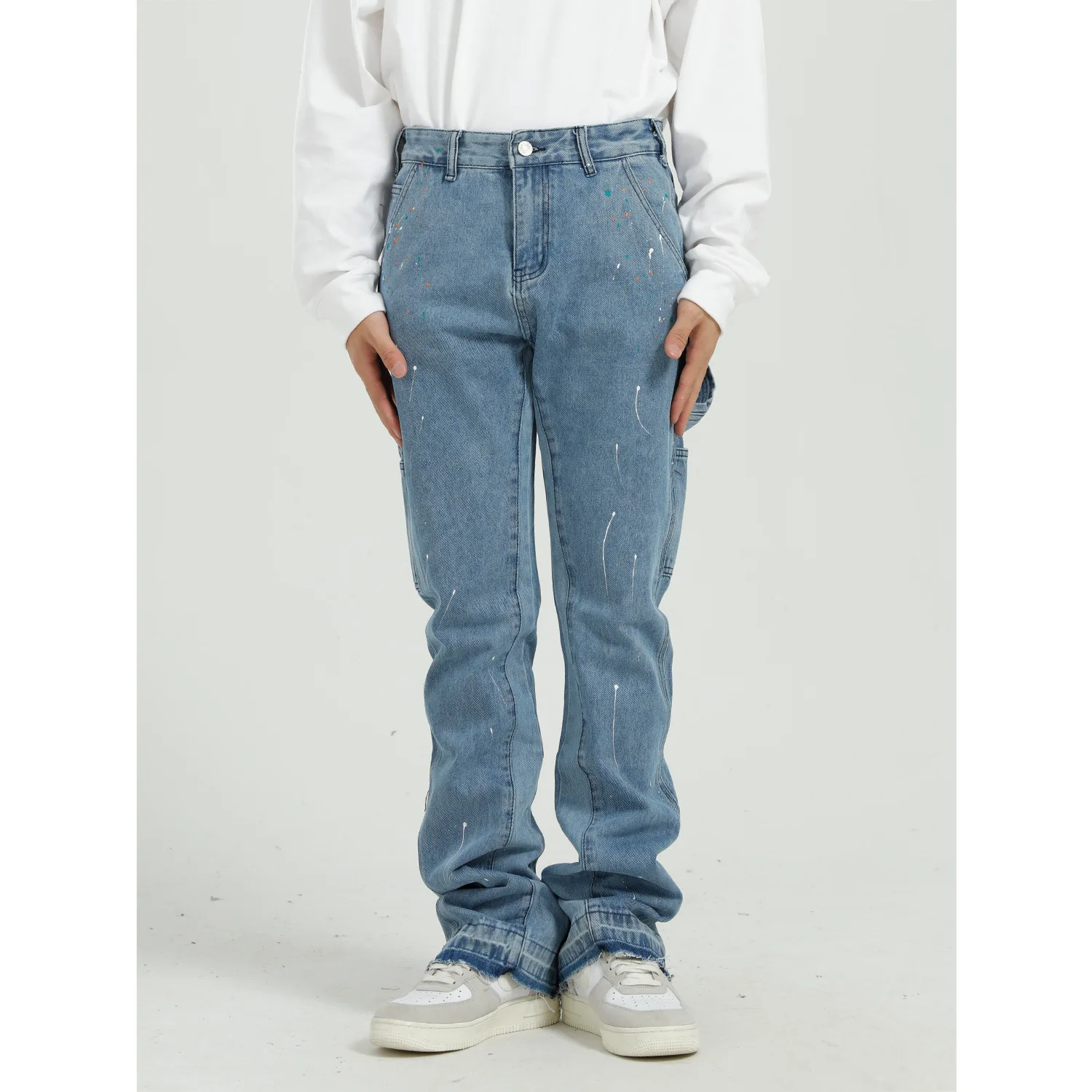 Jeans Mens New Retro Personalized Washing Paint Denim Pants Streetwear Mens Trousers Pantalones Vaqueros Para Hombre