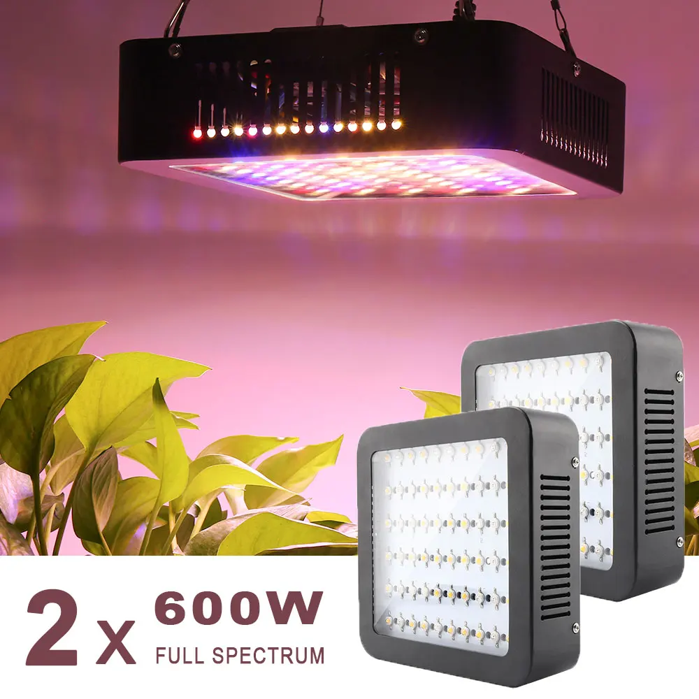 2PCS/Lot 600W Full Spectrum Indoor LED Grow Lamp For Plant Greenhouse UV IR Red Blue 660nm