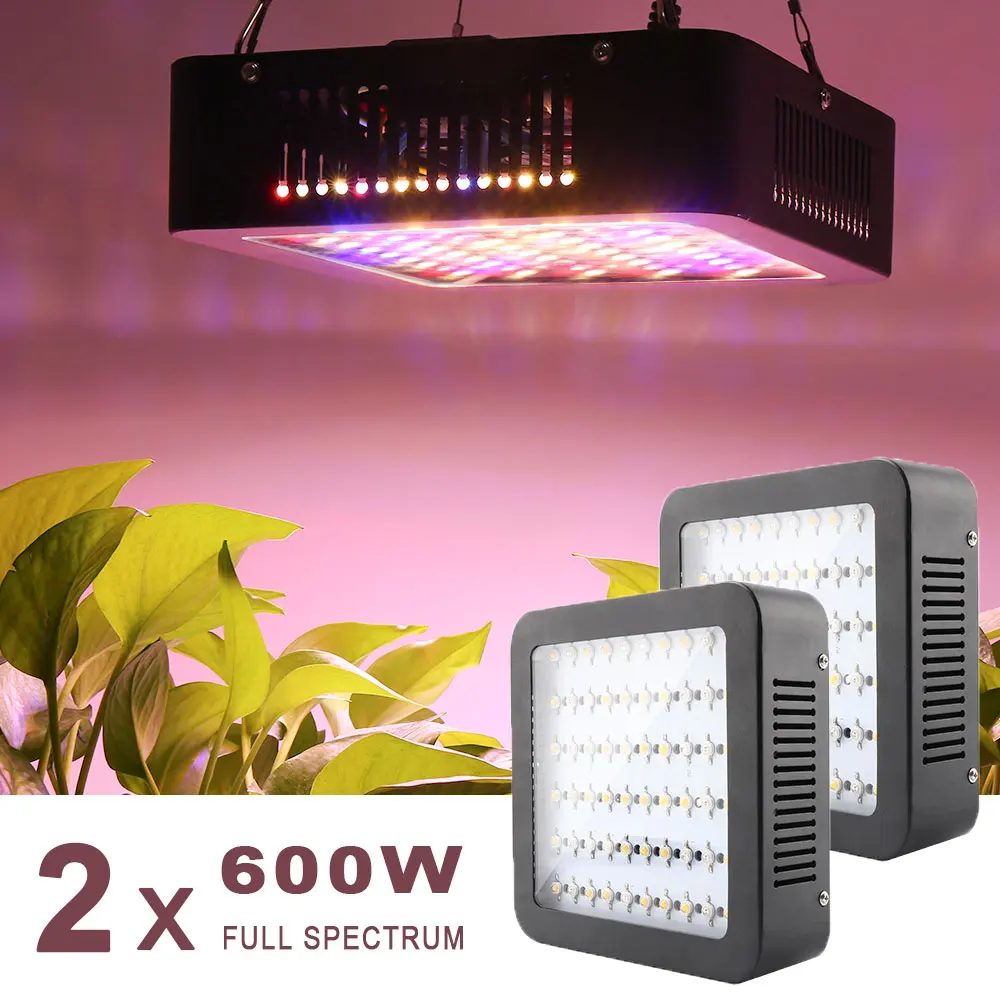 

2PCS/Lot 600W Full Spectrum Indoor LED Grow Lamp For Plant Greenhouse UV IR Red Blue 660nm