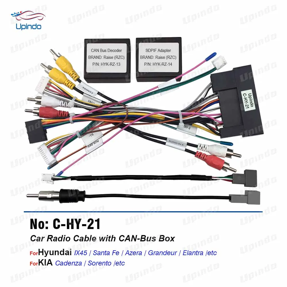 

Автомобильный радиокабель CANBus SPDIF, адаптер аудиоусилителя, разъем жгута проводов, разъем для KIA Hyundai Santa Fa ix45 Azera