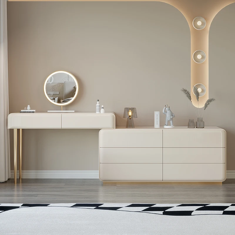 Туалетный столик белый комод современный роскошный деревянный ящик зеркало для