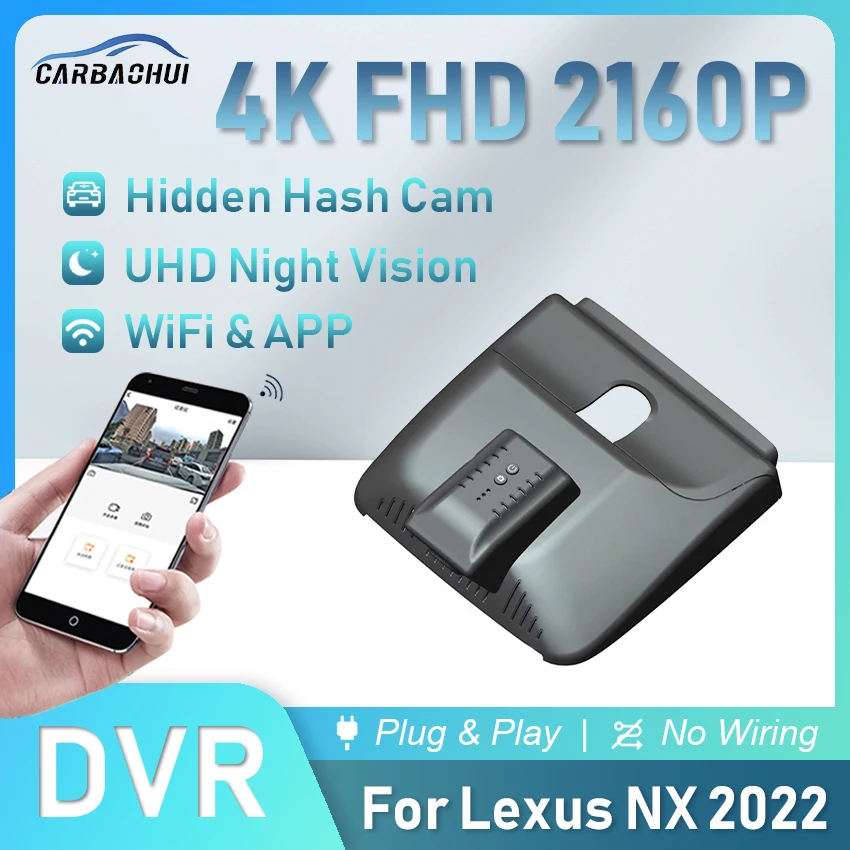 4K 2160P Car DVR Plug and play Dash cam HD Video recorder For Lexus NX 2022 NX260 NX350h F SPORT AWD NX400h+,Car Camera Dashcam