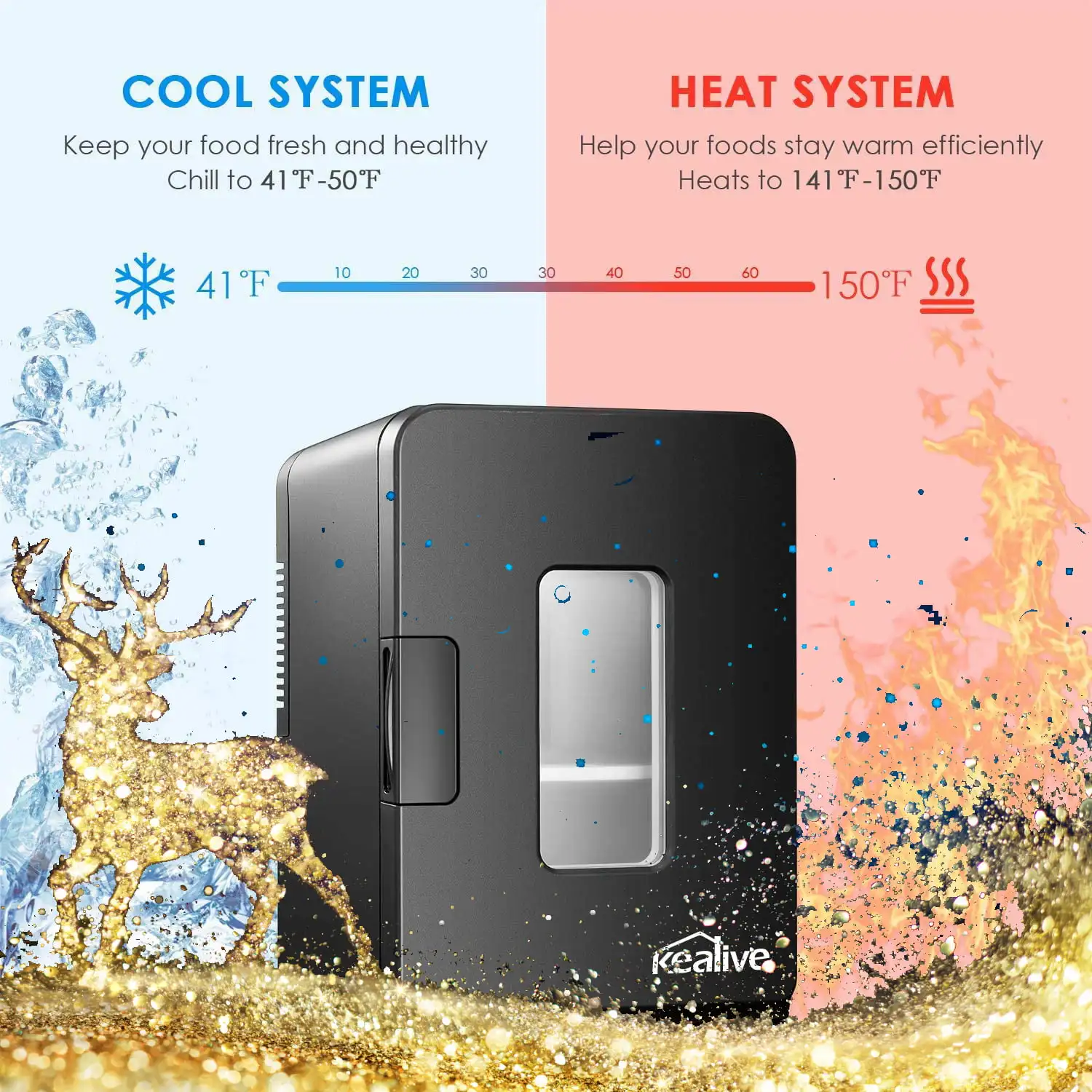 

Mini Fridge, 15L Portable Cooler Warmer, Dorm Refrigerator, Dorm, Car, Skincare (110 V/12 V), Black