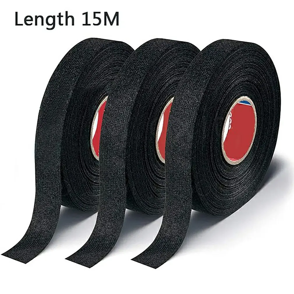 

15 Meter Heat-resistant Flame Retardant Tape Coroplast Adhesive Cloth Tape For Car Cable Harness Wiring Loom Protection Dropship