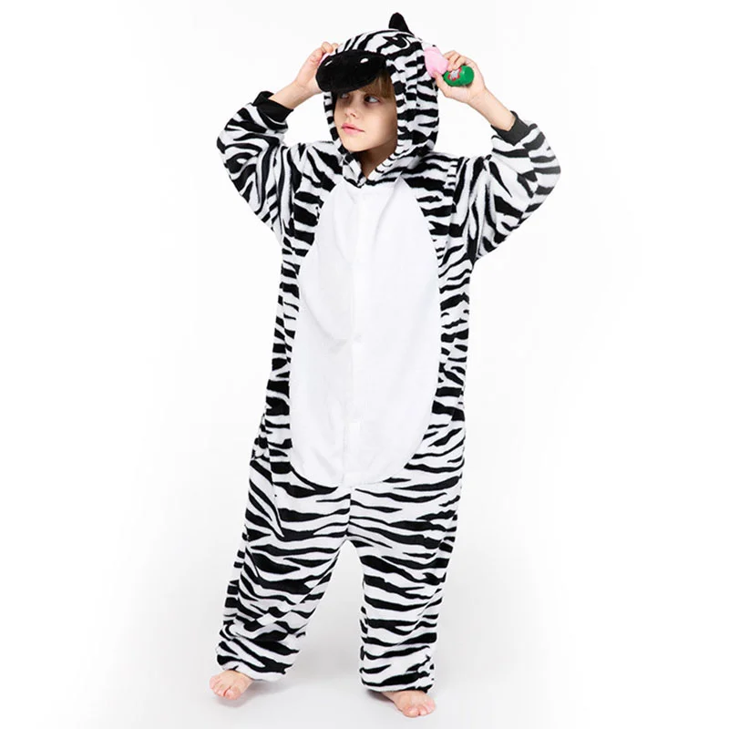 Family Kigurumi Pajamas Zebra Animal Onesie Cosplay Costume Pajamas For Babies Kids and Adults