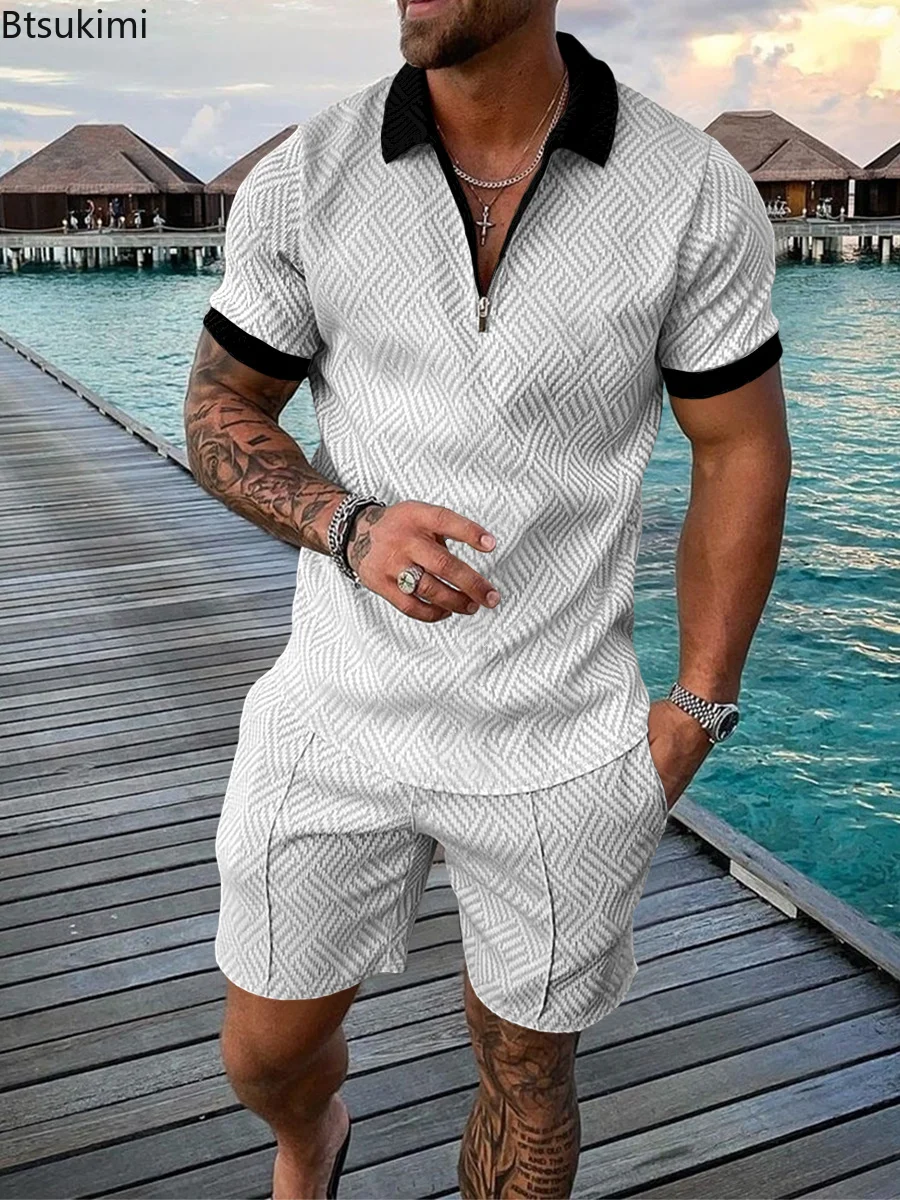 2023 Men's Summer Clothing Set Fashion Short Sleeve Polo Shirts and Shorts Sets Male Summer Clothes for Men Sweat-shirt Sets
