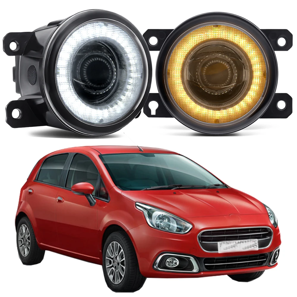 

2 X Автомобильный передний бампер, противотуманные фары в сборе, светодиодные линзы, дневные ходовые огни «ангельские глазки», DRL 30 Вт, 12 В для...