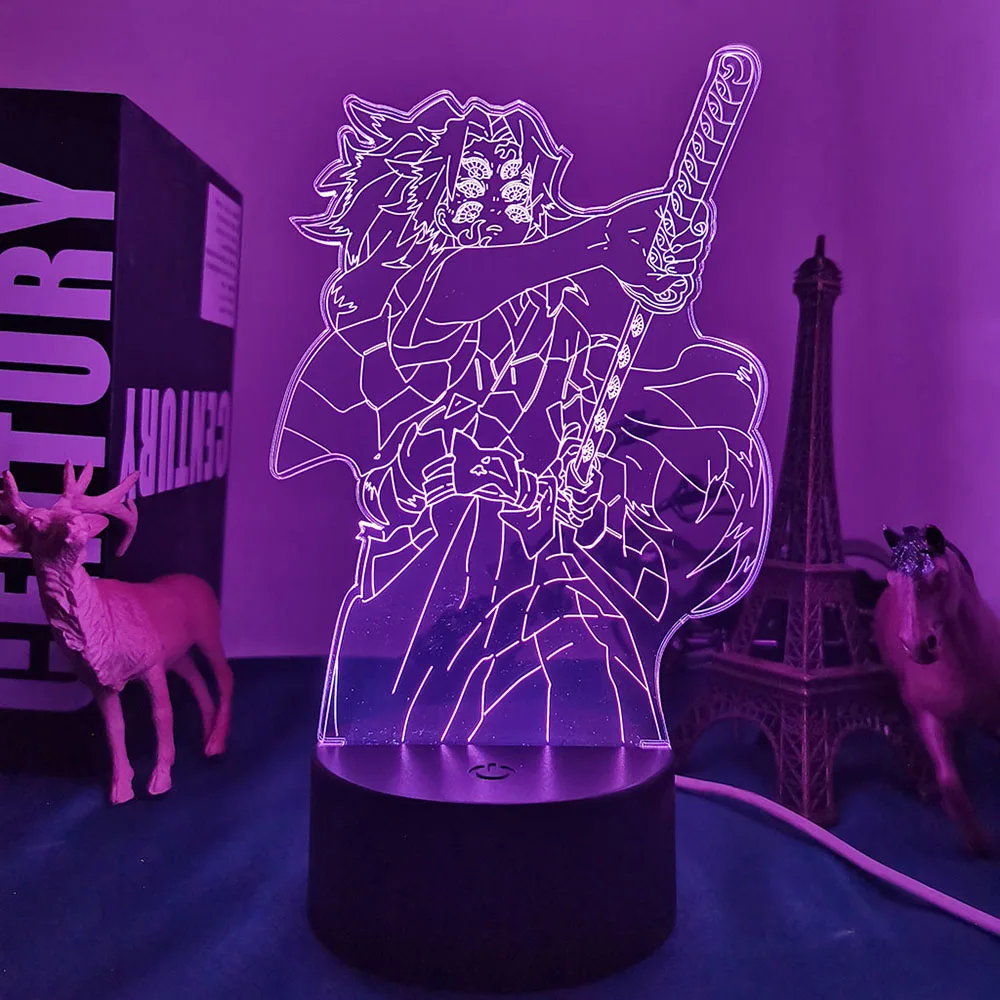 

Demon slayer kimetsu no yaiba Kokushibo 3d led lamp for bedroom manga night lights anime action figure Decoration gift