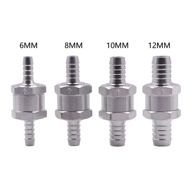 

6/8/10/12mm Aluminium Alloy One Way Fuel Line Non Return Check Valve Petrol Diesel for Car Vacuum Hose Oil Water Pumps