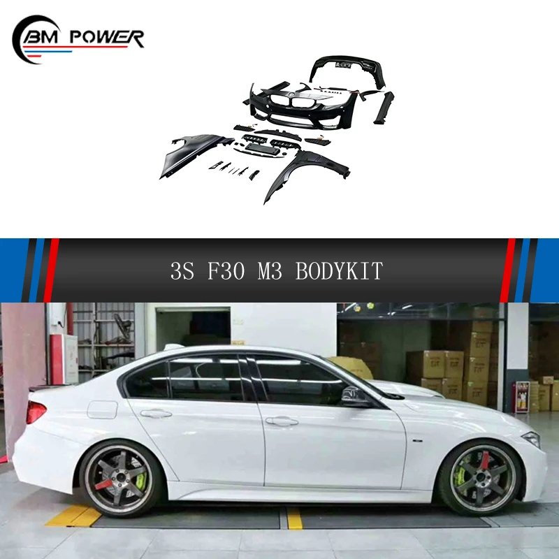 

1:1 автомобильные запчасти для 3 серии F30 M3, комплект широкоугольных кузовов, передний бампер, задний бампер, боковые юбки, крылья Ovder