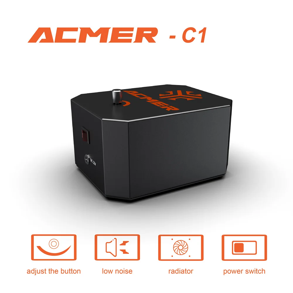 

ACMER C1 Laser Air Assist Pump Adjustab 0-30L/min Big Airflow Low Noise for Most Laser Engraver and Cutter Machines Air Pump Kit