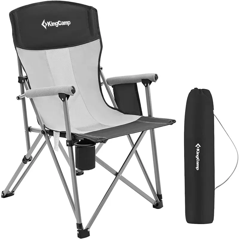 

Уличный складной стул для кемпинга, сверхпрочные дышащие сетчатые стулья для газона для взрослых с держателем для чашки, черный